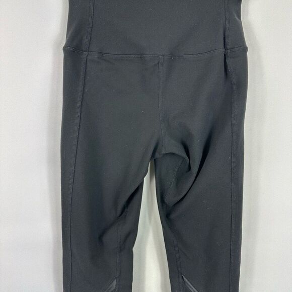 Alo Black Leggings High Rise Sheer Mesh Legs Pin Tuck Size XS Inseam 28" - Picture 10 of 12